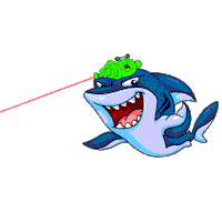 shark laser Sticker by Mausio