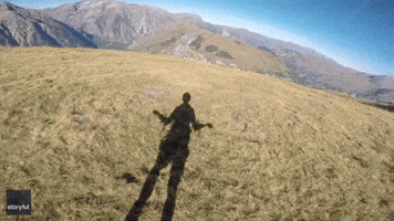 Speed Flyer Pulls Off Ground-Hugging Alps Run