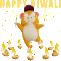 Festival Of Lights Hamster Sticker by Grind