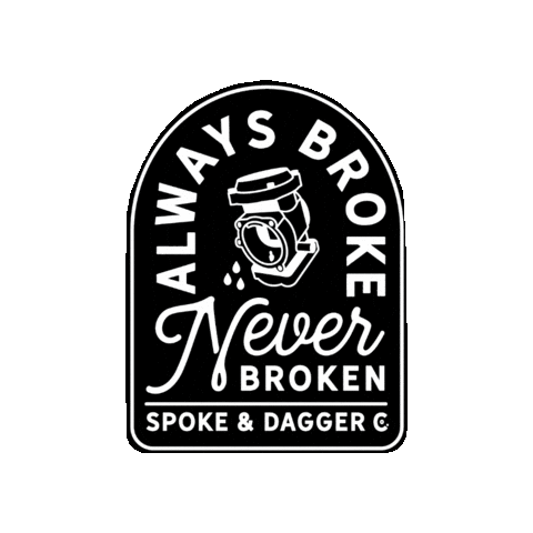 SpokeAndDaggerCo motorcycle broken broke spoke and dagger Sticker