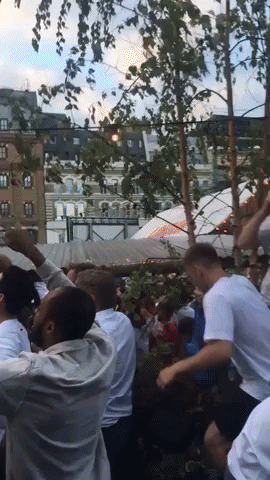 Overexcited England Fan Crashes Through Roof of Bar After Harry Kane Goal