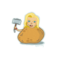 Apeirently avengers thor potato mcu Sticker