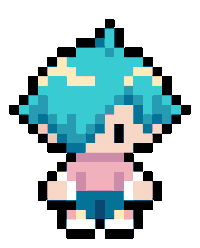 holatoto pixel pixelart blue character Sticker