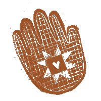 emilyruthprints wave hand quilt blockprint Sticker