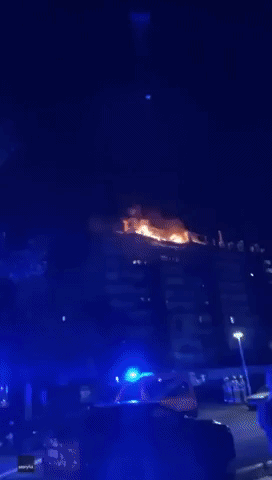 Fireball Explodes on Roof of Eight-Story Building in Berlin