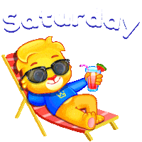 Chilling Its Saturday Sticker by Lucas and Friends by RV AppStudios