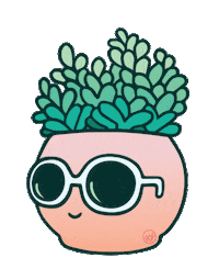 Artreleaf pink illustration green sparkle Sticker