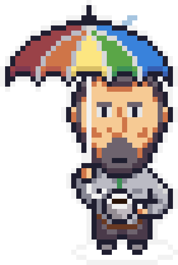 LouBagel giphyupload pixelart coffee rain Sticker