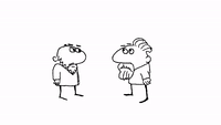 Cartoon man shushing his friend