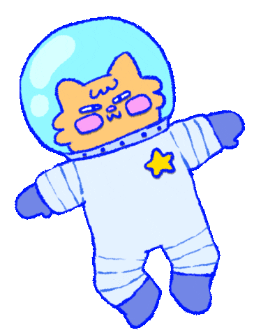 Flying Space Cat Sticker by Katharine Kow