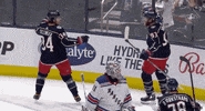 Jakub Voracek Hug GIF by Columbus Blue Jackets