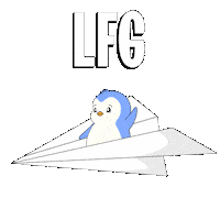 Flying Lets Go Sticker by Pudgy Penguins