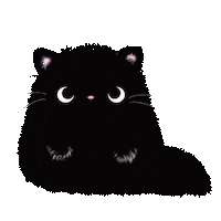 Black Cat Hello Sticker