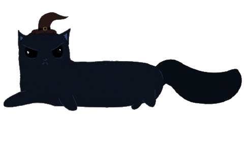 angry black cat Sticker by Megan