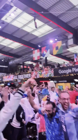  England Fans Celebrate Goal Against Iran