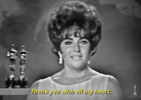 elizabeth taylor thank you GIF by The Academy Awards