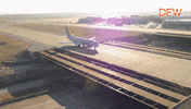 DFWAirportSocial plane runway airport international GIF