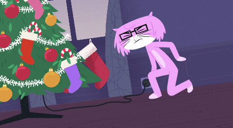 Christmas Tree GIF by Kitty Is Not A Cat