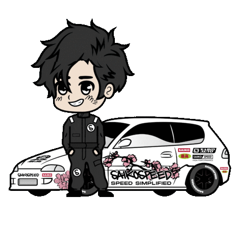 car race saikospeed happyracer saikospeed car Sticker