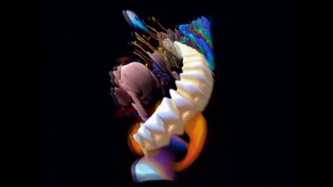 artemisweng giphygifmaker glitch rainbow 3d GIF