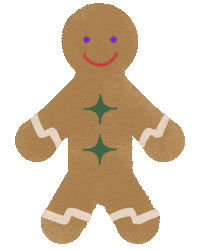 Gingerbread Man Eating Sticker