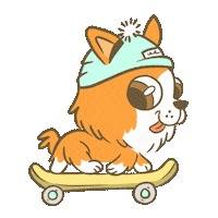 Dog Skating Sticker