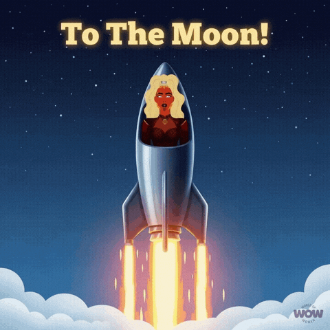To The Moon Rocket GIF by World Of Women