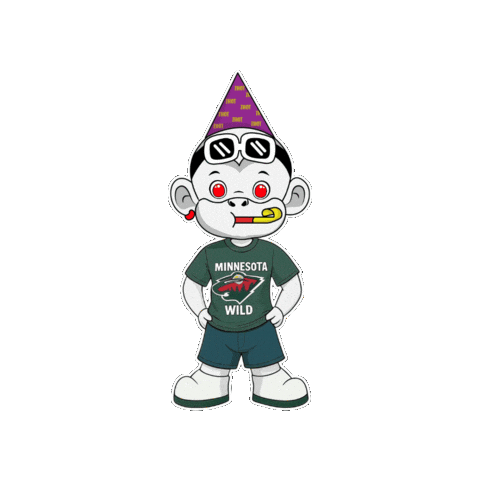 Minnesota Wild White Monkey Sticker by Zhot