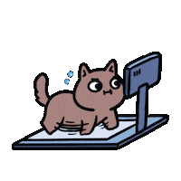 Workout Running Sticker by Cat and Cat Comics
