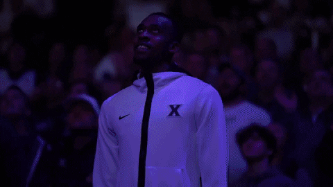Happy College Basketball GIF by Xavier Men's Basketball