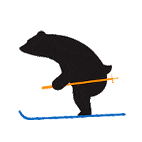 Bear Ski Sticker by Visitpori