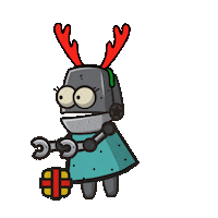 codefever christmas eating present robin Sticker