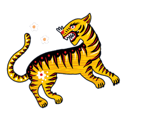 Tiger Feline Sticker by CATALINA ESTRADA