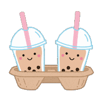 Bubble Tea Twins Sticker by theweebean