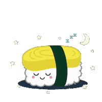 Sleepy Sushi Sticker by theweebean