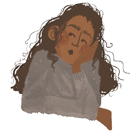 Tired Girl Sticker