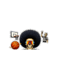 Basketball Skull Sticker