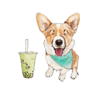 bubble tea dog Sticker