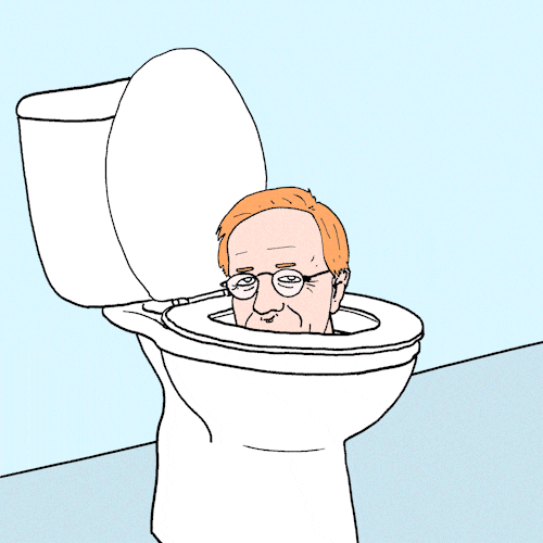 Aanenmatig toilet animatie wc tekenfilm GIF
