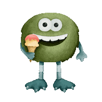 janesdoodles cute illustration monster icecream Sticker