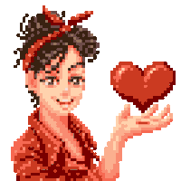 Heart Love Sticker by Pixibit ■ Ritratti grigliati