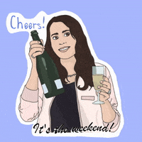 paperkatana blue cheers champagne sharon den adel GIF