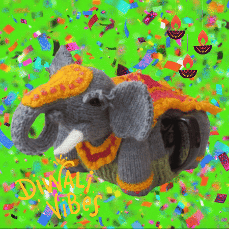 Elephant Diwali GIF by TeaCosyFolk