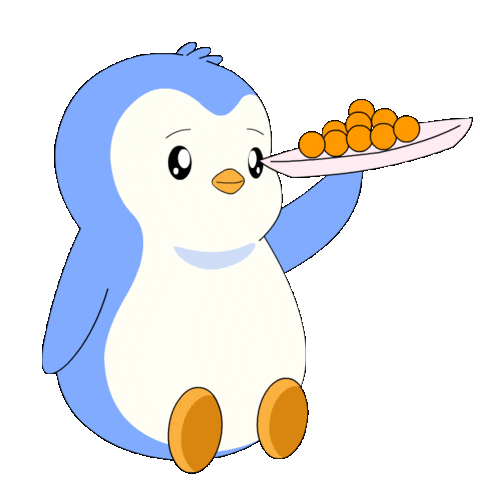Penguin Eating Sticker by Pudgy Penguins