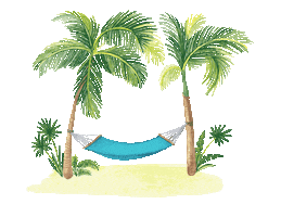 Relaxing Palm Tree Sticker by Boardwalk Boutique Hotel Aruba