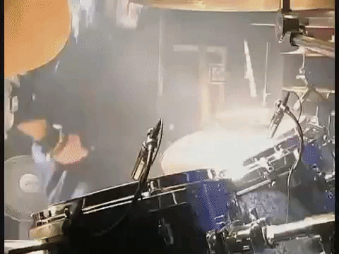 joey jordison headbang drum live GIF