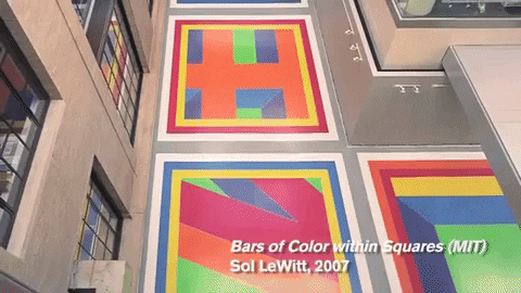 public art bars of color within squares GIF by MIT