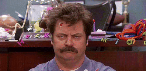 fraunpollen parks and rec ron swanson not having fun GIF