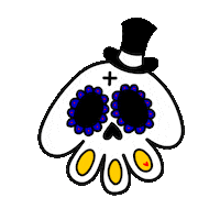 day of the dead skull Sticker by Rosa Maria Renova