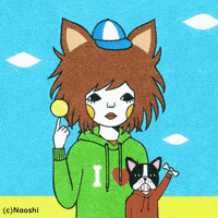 Naoshi dog pop surreal whimsical GIF